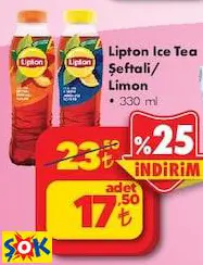 LİPTON ICE TEA ŞEFTALİ/LİMON 330 ML